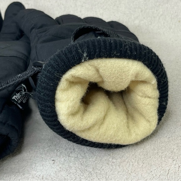 Vintage Thinsulate Insulated Winter Ski Gloves-Black Nylon-Classic-Simple-Casual - Picture 4 of 8